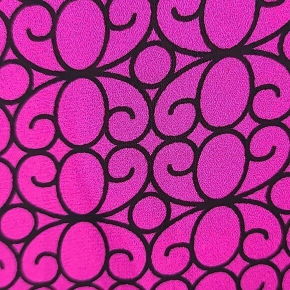 Worthington Hot Pink + Black Lace Dressy Tank Sleeveless Blouse Shell Top Career - Picture 5 of 9